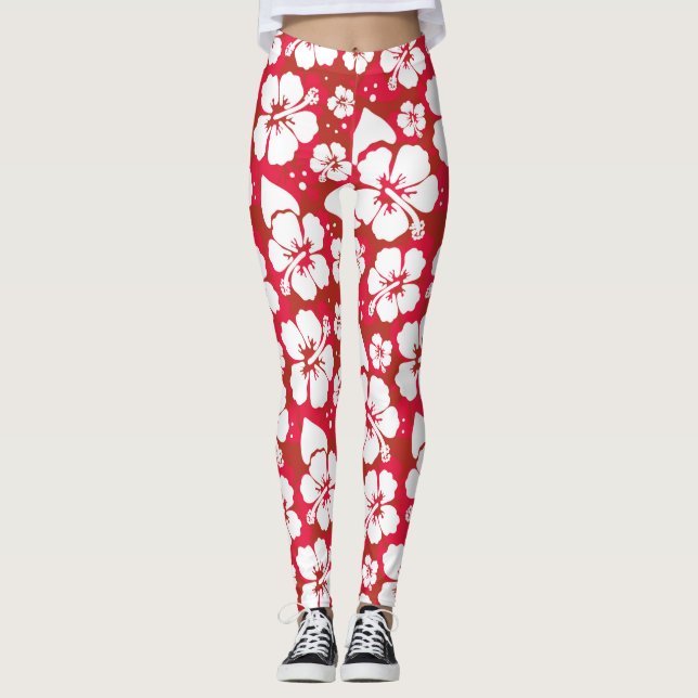 Leggings Motif de fleurs de ketmie (Devant)