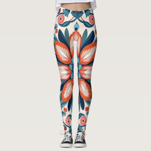 Leggings Motif de fleurs Mandala