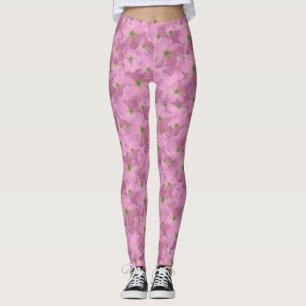 Leggings Motif de fleurs rose doux de jardin
