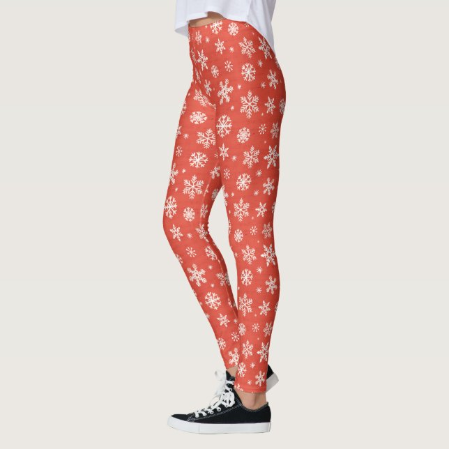 Leggings Motif de flocon de neige de Noël (Gauche)