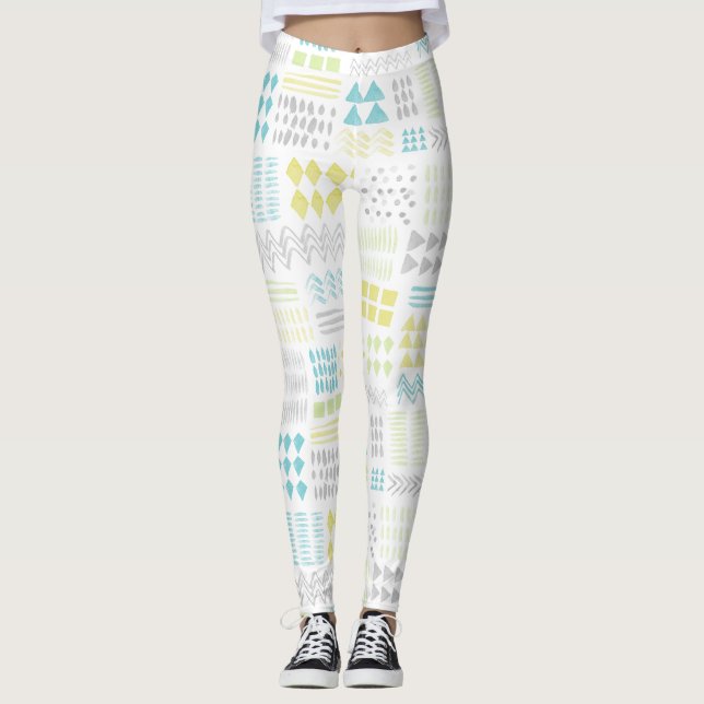 Leggings Motif de formes d'aquarelle Abstraites (Devant)