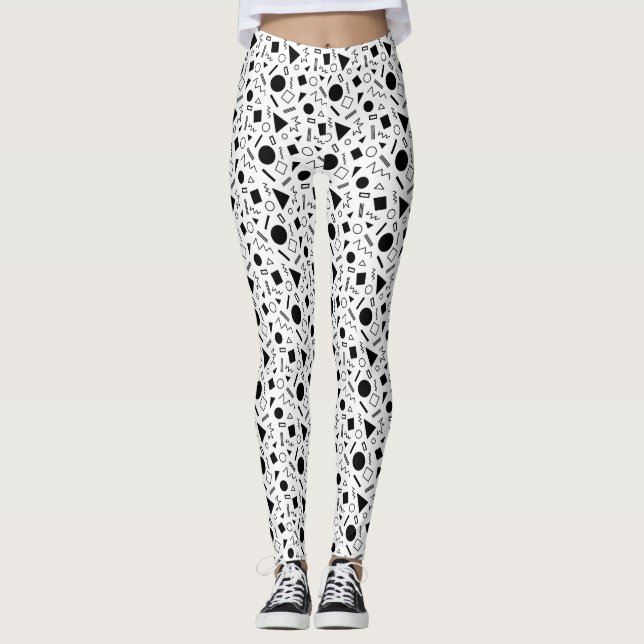 Leggings Motif de formes géométriques rétro (Devant)