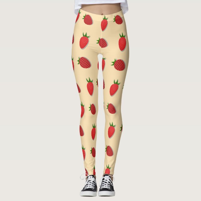 Leggings Motif de fraises pour les fruits à l'été bonnes vi (Devant)