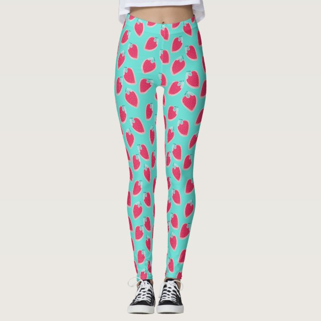 Leggings Motif de fruits de fraise cuite (Devant)