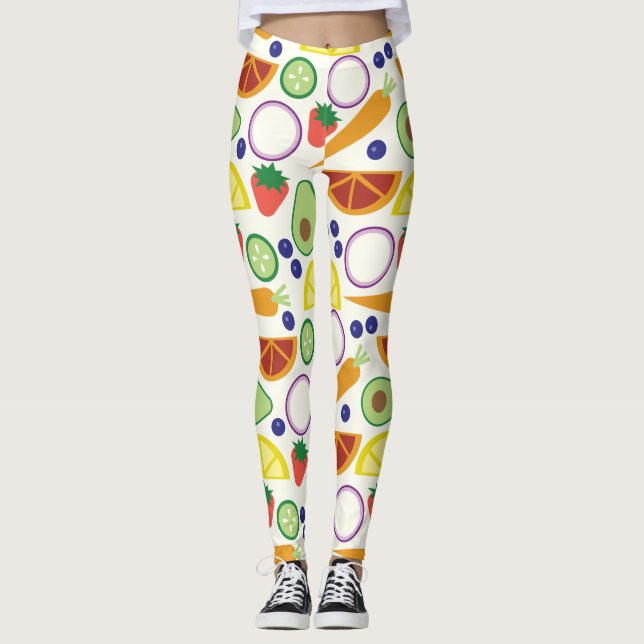 Leggings Motif de fruits et légumes modernes (Devant)