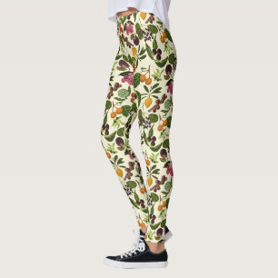 Leggings Motif de fruits exotiques tropicaux peints à la ma