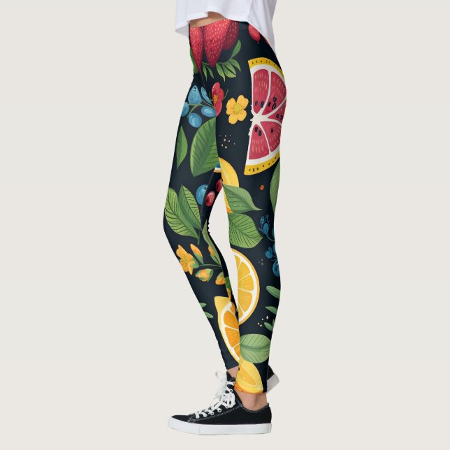 Leggings Motif de fruits frais coloré (Gauche)