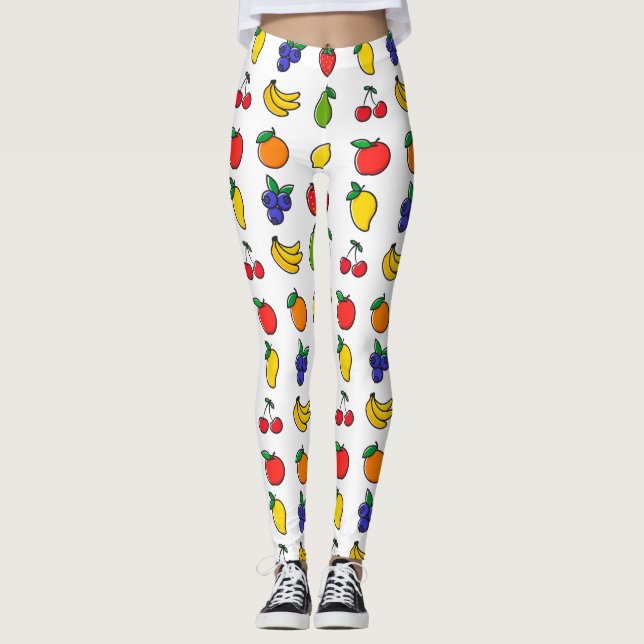 Leggings Motif de fruits mélangés colorés (Devant)