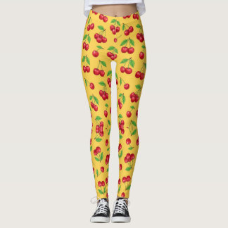 Leggings Motif de fruits sans couture Cerise Douce