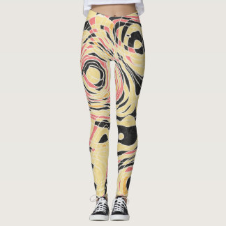Leggings motif de géo de ligne Abstraite, dessin topographi