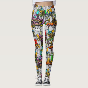 Leggings Motif de graffiti de hip hop