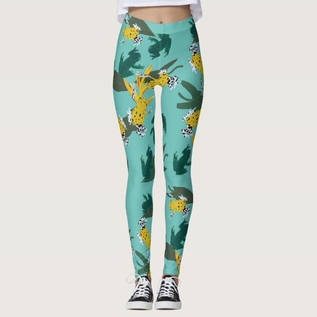 Leggings Motif de grenouilles exotiques (Devant)