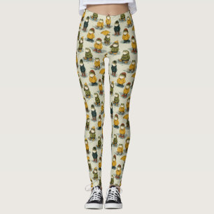 Leggings Motif de grenouilles fantaisistes en imperméables
