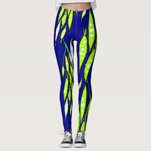 Leggings Motif de la branche Neon Leaf