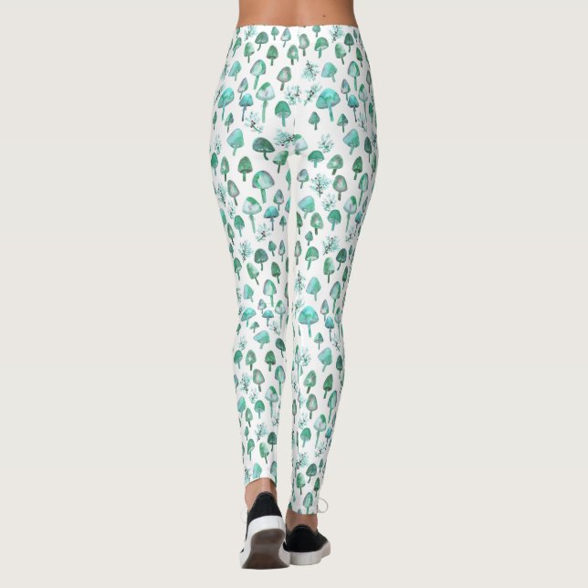 Leggings Motif de la forêt de l'aquarelle des champignons m (Dos)