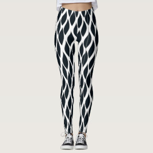 Leggings Motif de la grille noire