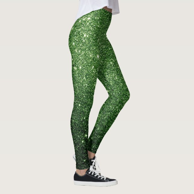 Leggings motif de la parties scintillant verte d'ironie mig (Droite)