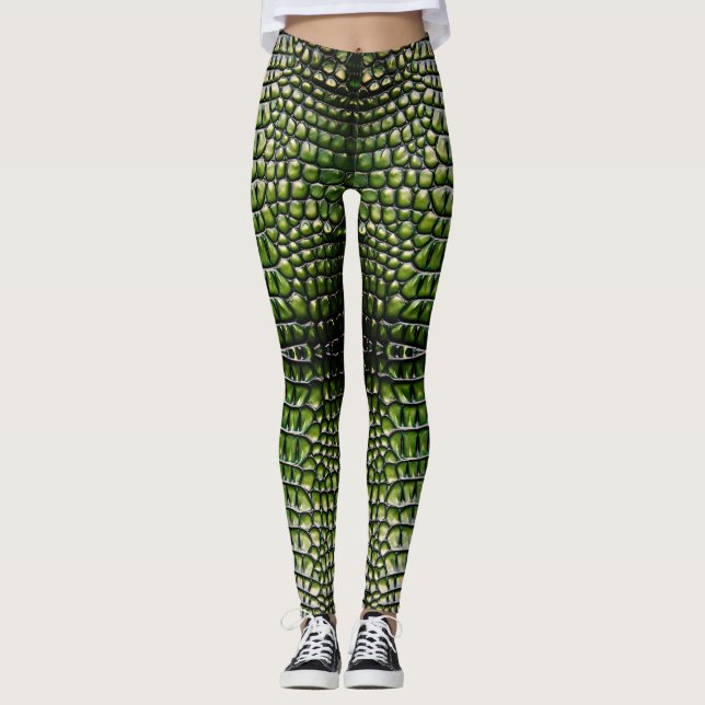Leggings Motif de la peau du crocodile Reptilien (Devant)
