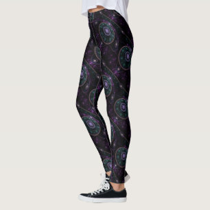 Leggings Motif de la sphère magique Turquoise violet noir