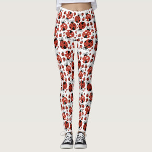 Leggings Motif De Ladybugs, Mignons Ladybugs, Red Ladybugs