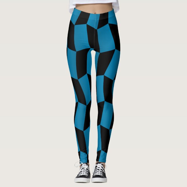 Leggings Motif de l'arlequin noir bleu socialite (Devant)