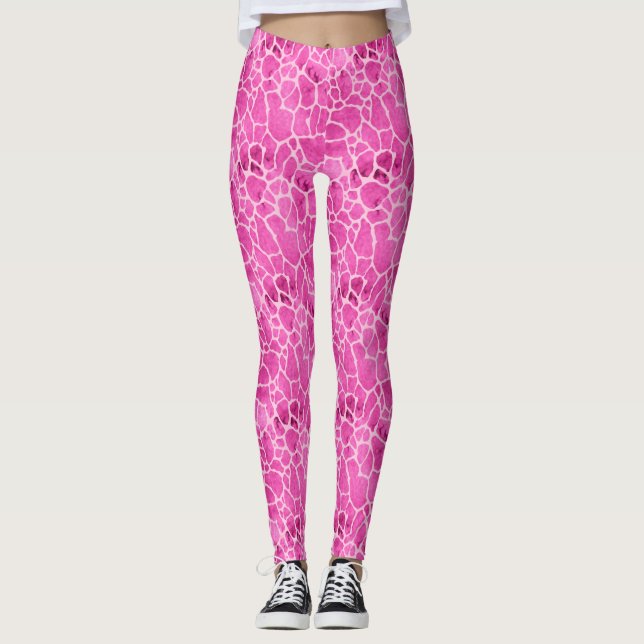 Leggings Motif de lavage à l'acide de la peau de Giraffe ro (Devant)