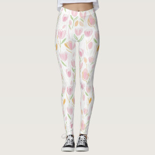 Leggings Motif de ligne florale abstrait moderne (5)