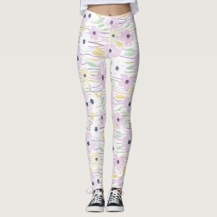 Leggings Motif de ligne florale abstrait moderne (6)