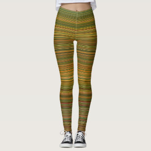 Leggings motif de lignes horizontales vertes seamless