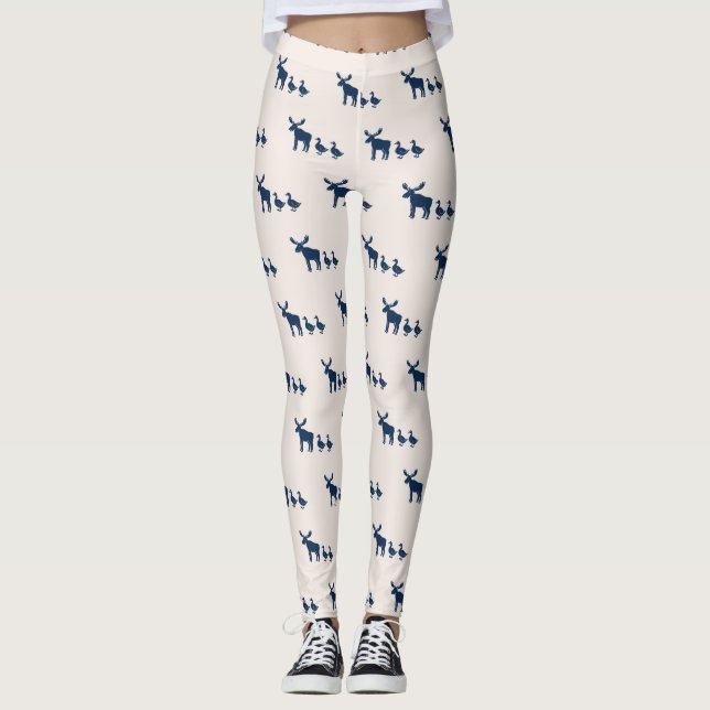 Leggings Motif de l'orignal et des canards (Devant)