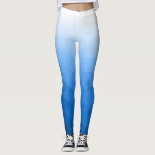 Leggings Motif de maillage géométrique bleu clair blanc