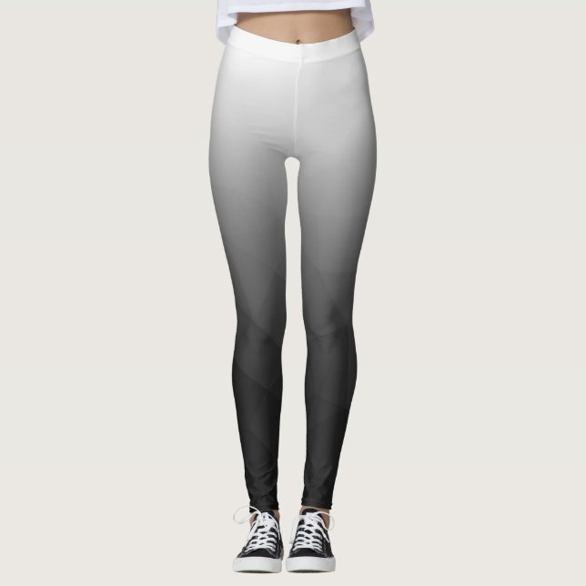 Leggings Motif de maillage gris foncé Gradient blanc (Devant)