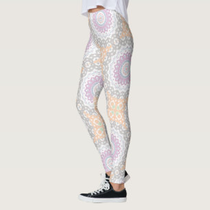 Leggings Motif de mandala printanier pastel en symétrie dou