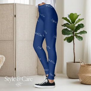 Leggings Motif de marque personnalisé Stylé Navy