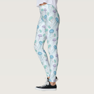 Leggings Motif de méduse multicolore pastel lumineuse