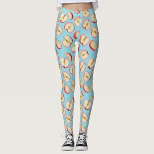 Leggings Motif de moitiés de pommes rouges