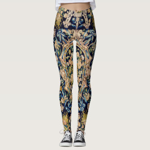 Leggings Motif de moquette fleurie décorative