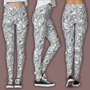 Leggings Motif de mosaïque abstrait   Prisme diamant