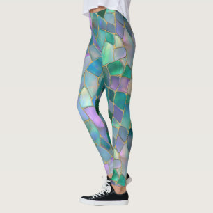 Leggings Motif de mosaïque en verre coloré Patel