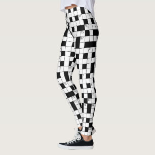 Leggings Motif de mot de passe noir rétro