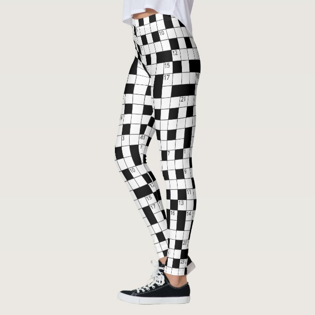 Leggings Motif de mot de passe noir rétro (Gauche)