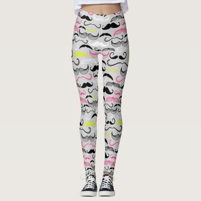 Leggings Motif de moustache, rétro style (Devant)