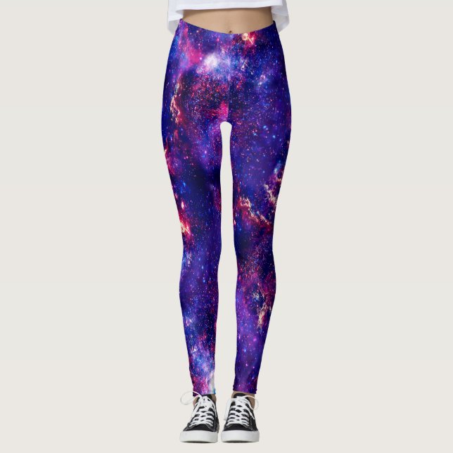Leggings Motif de Nebula Galaxies à vitesse de distorsion (Devant)