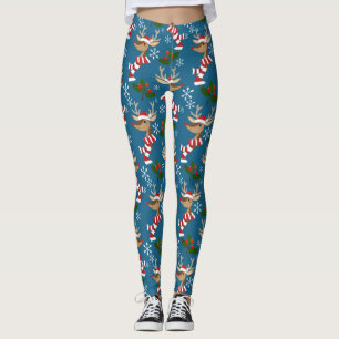 Leggings Motif de Noël Reindeer