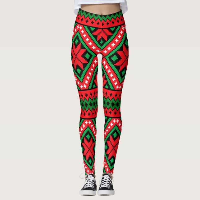 Leggings Motif de Noël Snowflake (Devant)