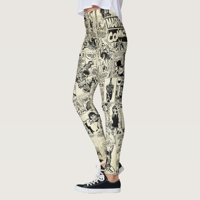 Leggings Motif de pages de bandes dessinées Marvel (Gauche)
