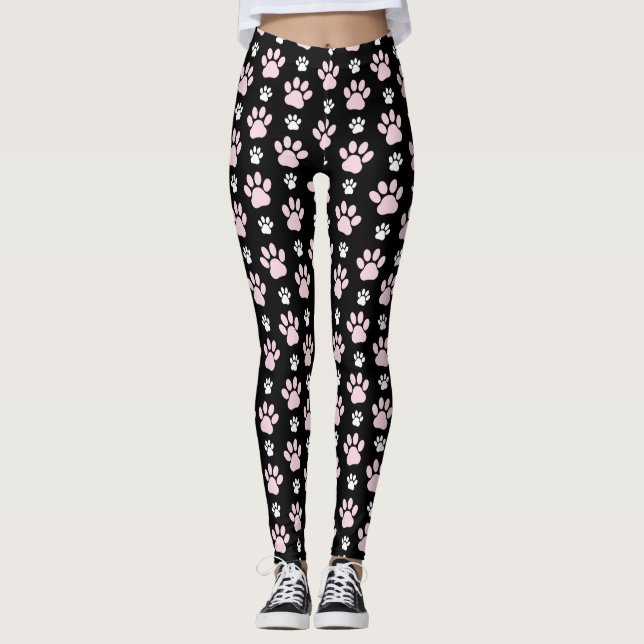 Leggings Motif De Pailles, Pailles Roses, Pailles De Chien, (Devant)