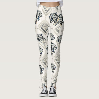 Leggings Motif de patch léopard géométrique