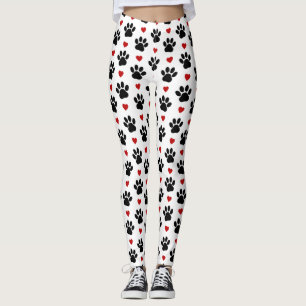 Leggings Motif De Pâtes, Pâtes De Chien, Pâtes Noires, Coeu