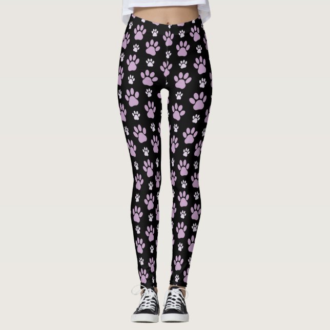 Leggings Motif De Pâtes, Pâtes Lilac, Pâtes De Chien, Empre (Devant)